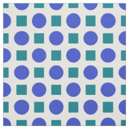 Blauwe stippen en groene vierkanten stof
