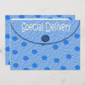 Blauwe Stippen Envelope jongens Babyschoenen Uitno Kaart (Voorkant / Achterkant)