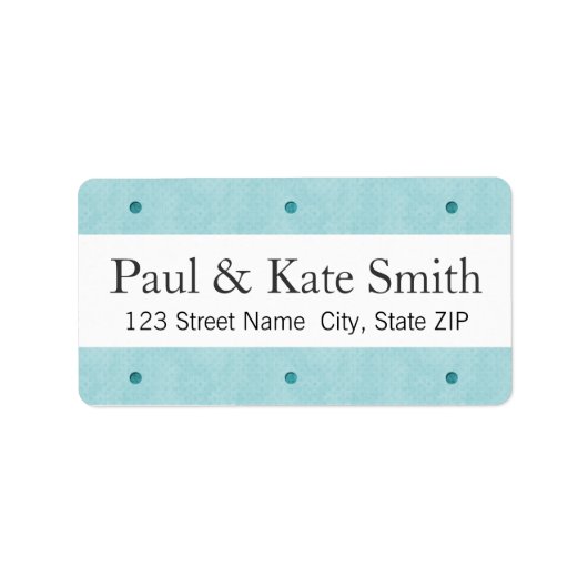 Blauwe Stippen gestructureerd label (Voorkant)