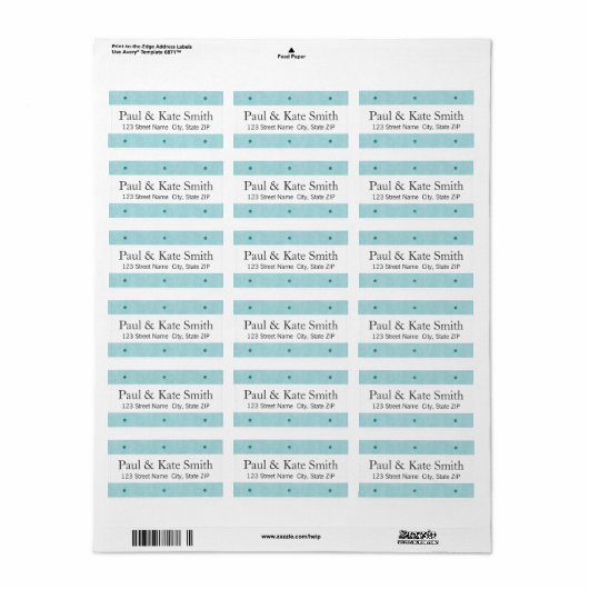 Blauwe Stippen gestructureerd label (Full Sheet)