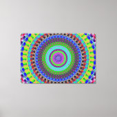 Blauwe Stippen Mandala Circle Stretted Canvas Afdr (Voorkant)