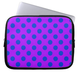 Blauwe stippen op paars laptop sleeve