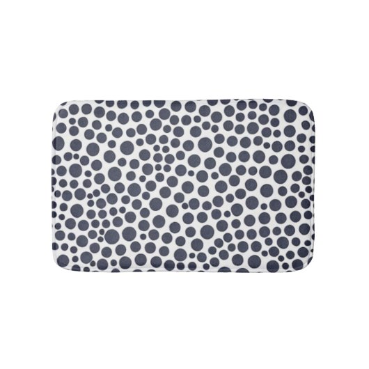 Blauwe stippen op wit badmat (Voorkant)
