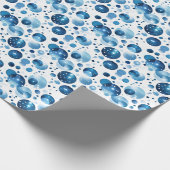 Blauwe Stippen op Wit Cadeaupapier (Hoek)