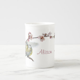 blauwe stippen porselein kop