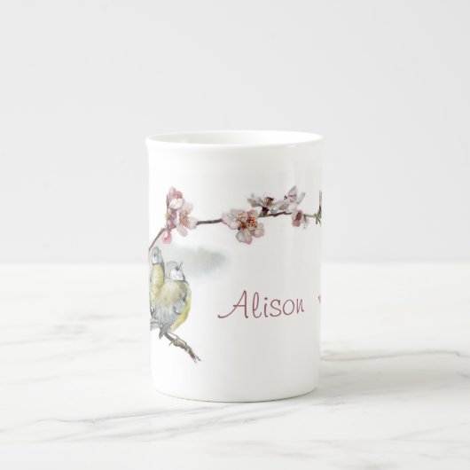  blauwe stippen porselein kop (Voorkant)