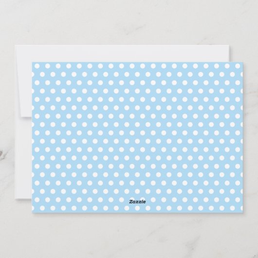 blauwe stippen portretteren hand in hand met geboo feestdagenkaart (Achterkant)