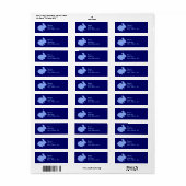 Blauwe Stippen Silhouet Konijn Adreslabels Etiket (Full Sheet)