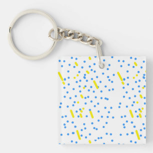 Blauwe Stippen Sleutelhanger