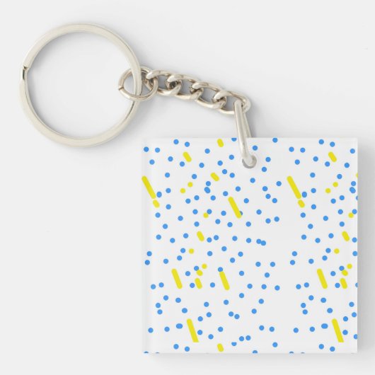 Blauwe Stippen Sleutelhanger (Voorkant)
