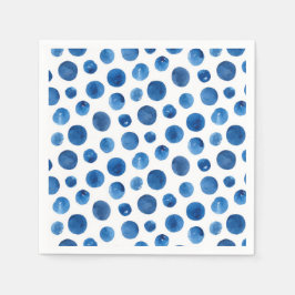 Blauwe stippen waterverf. Modern patroon van de ma Servet
