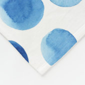 Blauwe stippen, waterverf naadloos patroon. fleece deken (Hoek)