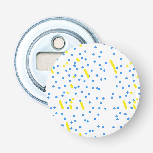 Blauwe Stippen Wensster Meteoor Button Flesopener (Voorkant)