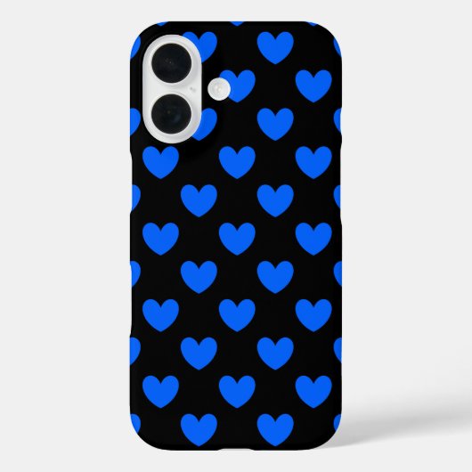 Blauwe stippenharten op zwart Case-Mate iPhone case (Achterkant)