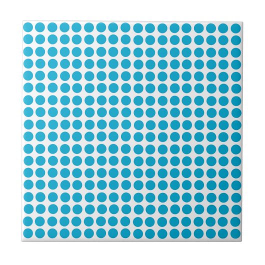 Blauwe Stippenpatroon op Wit Tegeltje (Voorkant)