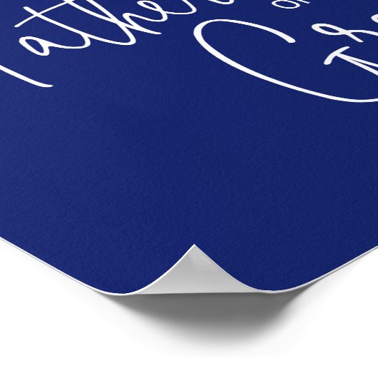 Blauwe Stoel Herdenking Vader Bruidegom Trouwen Poster (Hoek)