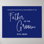 Blauwe Stoel Herdenking Vader Bruidegom Trouwen Poster (Voorkant)