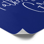 Blauwe Stoel Herdenking Vader van de Bruidegom Tro Poster (Hoek)