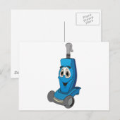 Blauwe stofzuiger briefkaart (Voorkant / Achterkant)