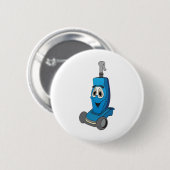 Blauwe stofzuiger ronde button 5,7 cm (Voorkant /achterkant)