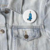 Blauwe stofzuiger ronde button 5,7 cm (In situ)