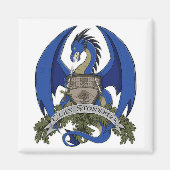 Blauwe Stonefire Dragon Crest Magnet (Voorkant)