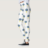 blauwe storm wolken bliksem leggings (Links)