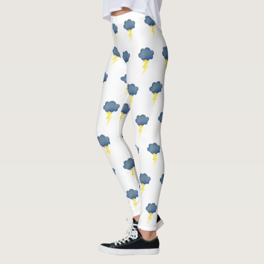 blauwe storm wolken bliksem leggings (Links)
