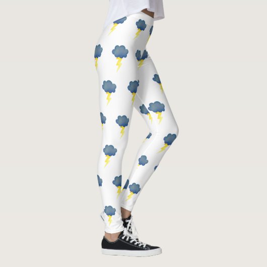 blauwe storm wolken bliksem leggings (Rechts)