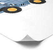 Blauwe stortwagen bouwvoertuig decor poster (Hoek)