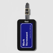 blauwe straatbord op maat bagagelabel (Voorkant (verticaal))