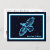 Blauwe stralen op sterren briefkaart (Voorkant / Achterkant)