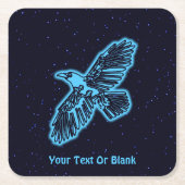 Blauwe stralen op sterren kartonnen onderzetters (Voorkant)