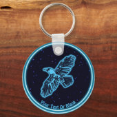 Blauwe stralen op sterren sleutelhanger (Voorkant)