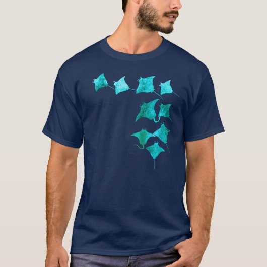 Blauwe stralen t-shirt (Voorkant)