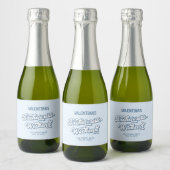 Blauwe Strand Bruidsmeisjesfeest Sparkling Wijnetiket (Flessen)