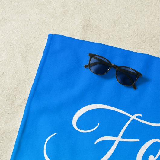 Blauwe strand bruiloft harten zand forever naar strandlaken (In situ)