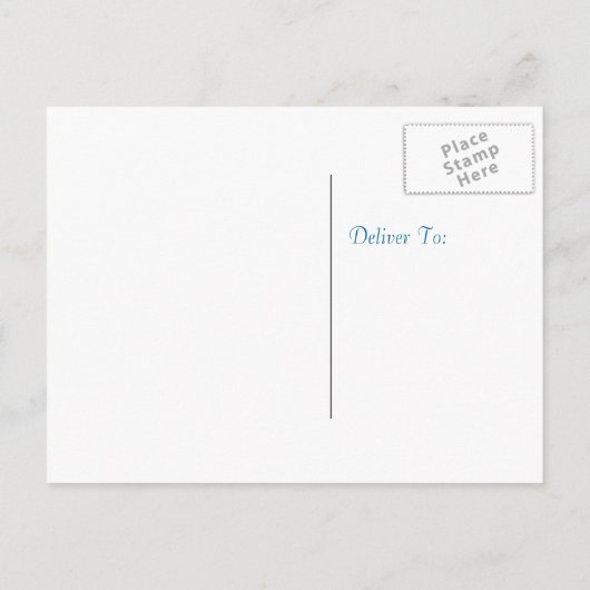 Blauwe strand huwelijksuitnodiging Save The Date b Aankondigingskaart (Achterkant)