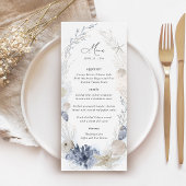 Blauwe Strand Kust Zeeschelp Trouwreceptie Menu