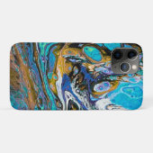 Blauwe strand, rivierwater en abstracte stenen kun Case-Mate iPhone case (Achterkant (horizontaal))