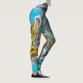 Blauwe strand, rivierwater en abstracte stenen kun leggings (Rechts)
