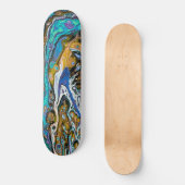 Blauwe strand, rivierwater en abstracte stenen kun persoonlijk skateboard (Voorkant)