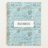 Blauwe Strand Schelpen Oceaan Kust Planner (Voorkant)