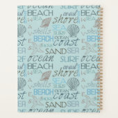 Blauwe Strand Schelpen Oceaan Kust Planner (Achterkant)