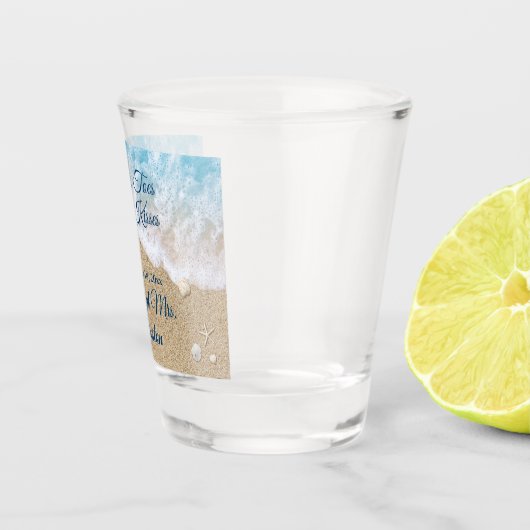 Blauwe strand Waves Sandy Toes Shot Glass Glas (Rechts)