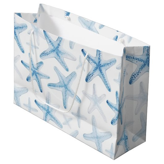 Blauwe Strand Zeester Bruiloft Groot Cadeauzakje (Voorkant Gekanteld)