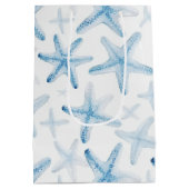 Blauwe Strand Zeester Trouwen Medium Cadeauzakje (Achterkant)