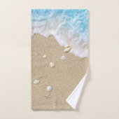 Blauwe strandgolven bad handdoek (Handdoek)