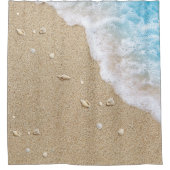 Blauwe strandgolven douchegordijn (Voorkant)