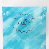 Blauwe strandgolven en zand Bokeh-lichten Drieluik Uitnodiging (Binnenzijde eerst)